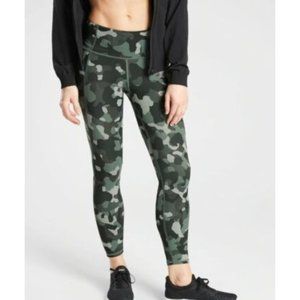 ATHLETA lightening camo 7/8 tight in mountain olive size S